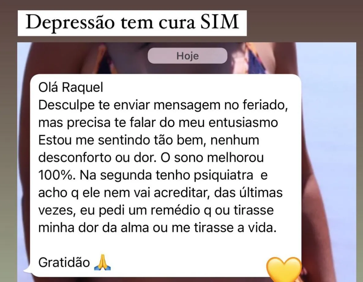Depoimento de leitora no WhatsApp