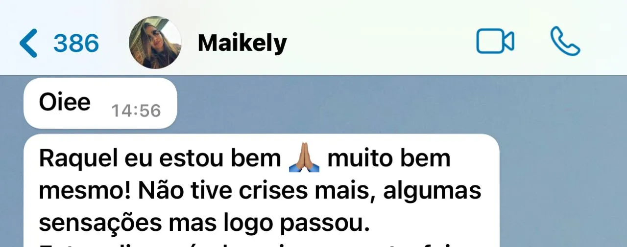 Depoimento de leitora no WhatsApp