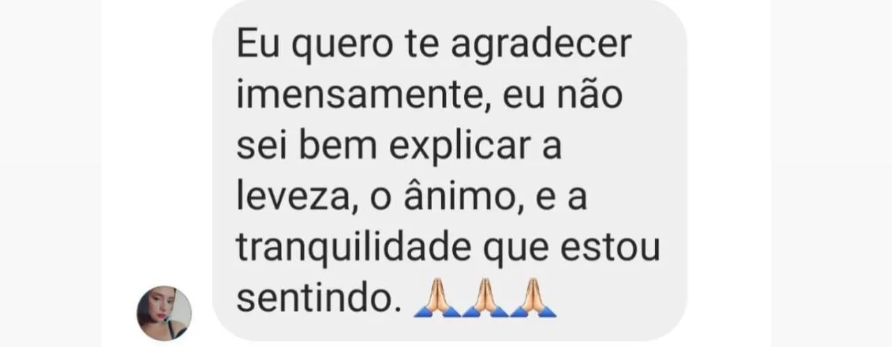 Depoimento de leitora no WhatsApp