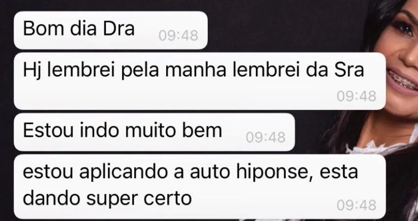 Depoimento de leitora no WhatsApp